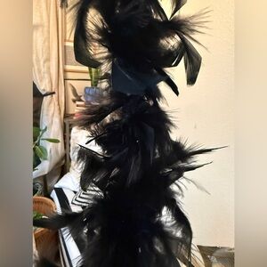 Black Feather Boa in separate pieces for craft project or loose black feathers